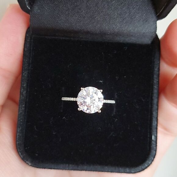 Host Pick 🥳3 Carat Cubic Zircon Sterling Silver Engagement Ring - Picture 1 of 14